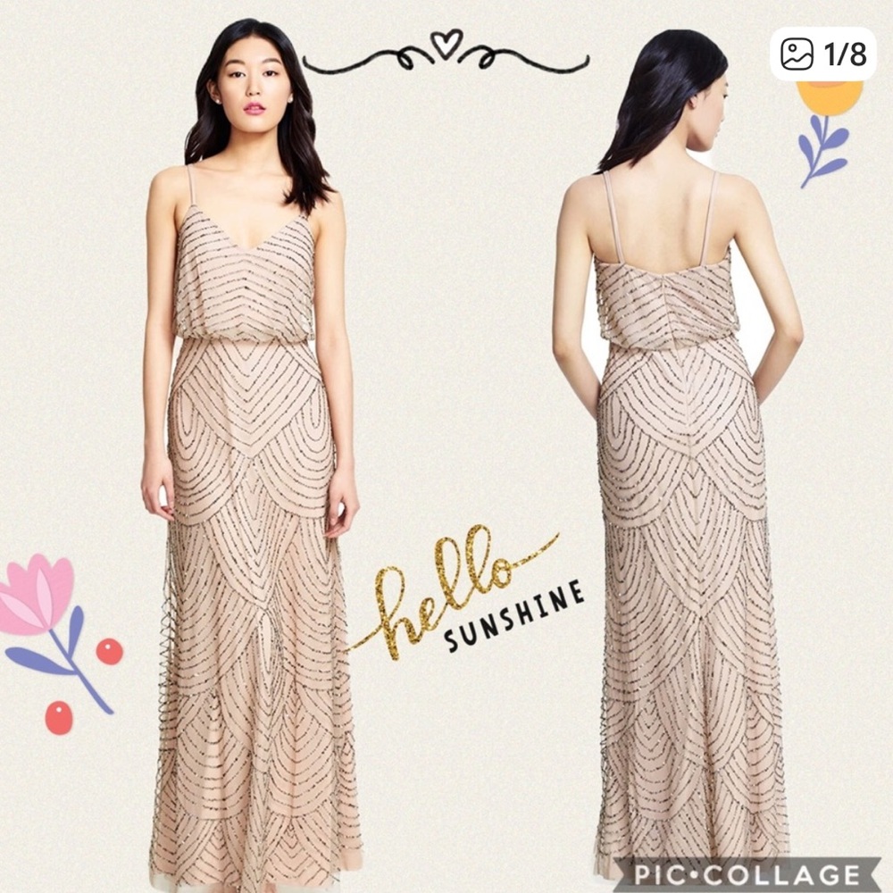 Art Deco Elegant Beaded Evening Gown